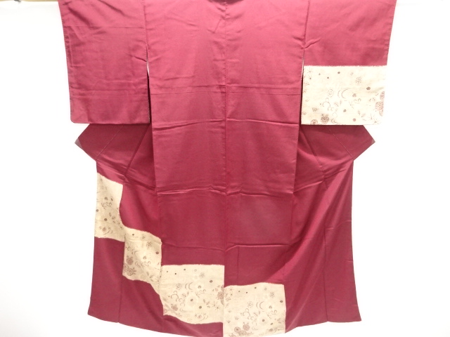 大正ロマン　菊梅模様織り出しお召着物